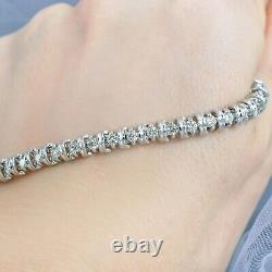 5Ct Round Cut Lab-Created Moissanite Women Tennis Bracelet 14K White Gold Plated