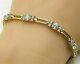 5Ct Round Cut Real Moissanite Cluster Tennis Bracelet 14k Yellow Gold Plated