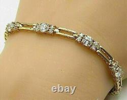 5Ct Round Cut Real Moissanite Cluster Tennis Bracelet 14k Yellow Gold Plated
