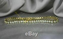 5.00 Carat Round Cut VVS1 Diamond Tennis Ladies Bracelet 14k Real Yellow Gold