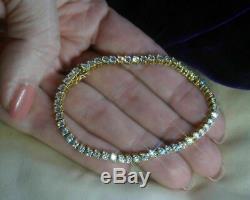 5.00 Carat Round Cut VVS1 Diamond Tennis Ladies Bracelet 14k Yellow Gold Over