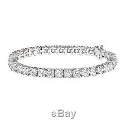 5.00 Carat Round Diamond Claw Set Tennis Bracelet Crafted in 18k White Gold