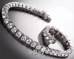 5.00 Carat White Gold Natural Diamond Tennis Bracelet Set In 14l White Gold