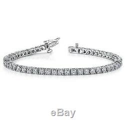 5.00 ct round cut white gold 14k diamond tennis bracelet CERTIFIED NOT ENHANCED