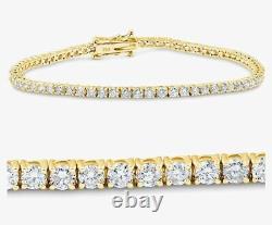 5.04 Ct Top Quality Round Diamond Tennis Bracelet, yellow Gold