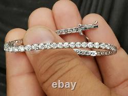 5.0ct VVS1 Moissanite 3mm Wedding Tennis Bracelet 14K White Gold Plated