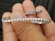 5.0ct VVS1 Moissanite 3mm Wedding Tennis Bracelet 14K White Gold Plated