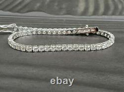 5.0ct VVS1 Moissanite 3mm Wedding Tennis Bracelet 14K White Gold Plated