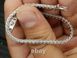 5.0ct VVS1 Moissanite 3mm Wedding Tennis Bracelet 14K White Gold Plated