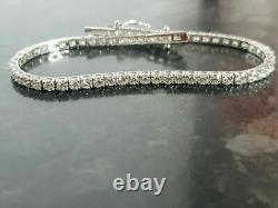 5.0ct VVS1 Moissanite 3mm Wedding Tennis Bracelet 14K White Gold Plated