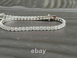 5.0ct VVS1 Moissanite 3mm Wedding Tennis Bracelet 14K White Gold Plated