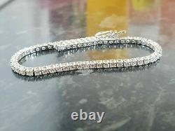 5.0ct VVS1 Moissanite 3mm Wedding Tennis Bracelet 14K White Gold Plated