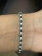 5.25ct Natural Sapphire And Diamond Tennis Bracelet Claw Set, F/SI- 9k White Gold