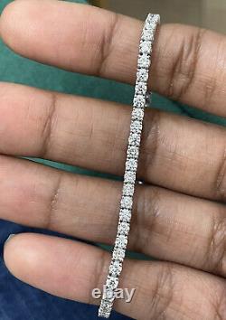5.28 ct Top Most Quality Diamond Tennis Bracelet, 18k White Gold