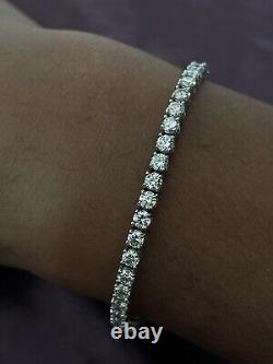 5.42 Ct Top Most Quality Round Diamond Tennis Bracelet, White Gold Hallmarked