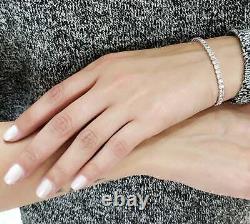 5.50 Carat Exceptional White Natural Round Diamond Tennis Bracelet White Gold