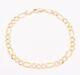 5.5mm Figaro Link Bracelet Pave Two Tone Real SOLID 10K Yellow White Gold