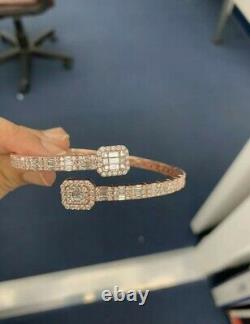 5 ct F/SI Natural Round and Baguette Cut Diamond Bracelet Uk Hallmark Rose Gold