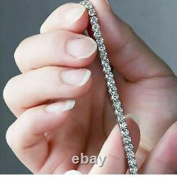 6CT Round Cut Lab Created Diamond Women's Tennis Bracelet 14K White Gold Plated