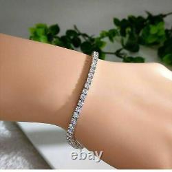 6CT Round Cut Lab Created Diamond Women's Tennis Bracelet 14K White Gold Plated