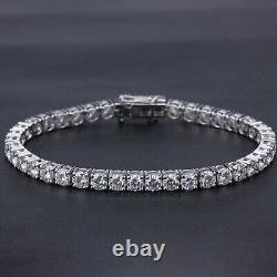 6Ct Round Cut Brilliant Moissanite Wedding Tennis Bracelet 14K White Gold Plated