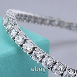 6Ct Round Cut Brilliant Moissanite Wedding Tennis Bracelet 14K White Gold Plated