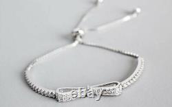 6Ct Round Lab Created Diamond Women's Engagement Bracelet 14K White Gold Plated