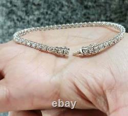 6.15 Carat Exceptional White Natural Round Diamond Tennis Bracelet White Gold