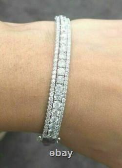 6.50 Ct Round Cut Diamond Simulated Pretty Bangle Bracelet 14K White Gold Finish