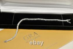 6.5 ct Moissanite Diamond Tennis Bracelet 14k White Gold Sterling Silver 3mm