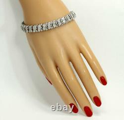 6.60CT diamond cluster S link bracelet 14K WG 26.6 GM