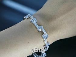 $6,800 Charriol 18K White Gold 1.50ct Round Diamond Millennium 7.5'' Bracelet