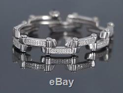 $6,800 Charriol 18K White Gold 1.50ct Round Diamond Millennium 7.5'' Bracelet