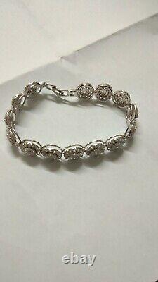 6 Ct BRILLIANT Cut Moissanite Tennis Bracelet 14K White Gold Plated Silver 7.5