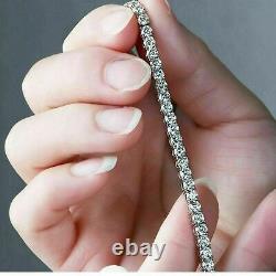 6 Ct Round Cut Simulated Diamond Tennis Bracelet For Women's 14k White Gold Over