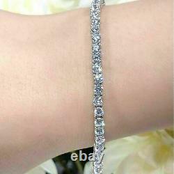 6 Ct Round Cut Simulated Diamond Tennis Bracelet For Women's 14k White Gold Over