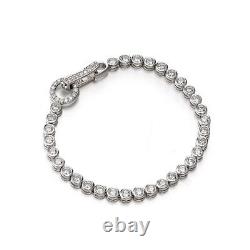 6 ctw VVS1 Moissanite 14K White Gold Plated 3mm Round Cut 8 Inch Tennis Bracelet