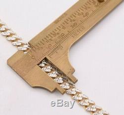 6mm Miami Cuban Diamond Cut Royal Box Clasp Bracelet Real 10K Yellow White Gold
