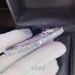 7Ct Baguette Lab Created Diamond Bangle Bracelet 14K White Gold Plated Silver