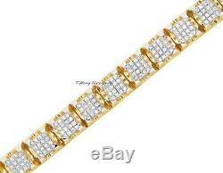 7.20 Ct Round Cut Diamond 14K Yellow Gold Over Tennis Bracelet 7.50