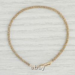 7 2-Toned Rope Chain Bracelet 14k Yellow White Gold 2.3mm Lobster Clasp