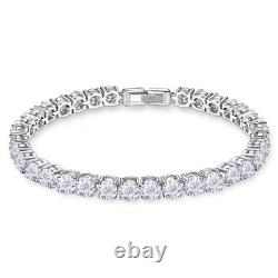 7.50 CTW Round Cut Certified Moissanite Tennis Bracelet In 14k White Gold Plated