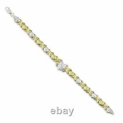 7.50 Hearts and Kisses Bracelet Stampato Bonded 1/10th 10k Yellow White Gold