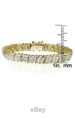 7.50 Tennis Bracelet 14K Yellow Gold Over 7.50 CT Round Cut Diamond Bracelet