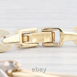 7 X Bar Link Chain Bracelet 14k Yellow White Gold 5.8mm