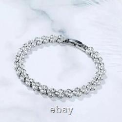 8Ct Round Cut Lab Created Diamond Women's Tennis Bracelet 14K White Gold Plated