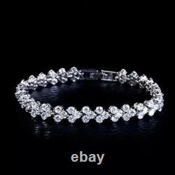 8Ct Round Cut Lab Created Diamond Women's Tennis Bracelet 14K White Gold Plated