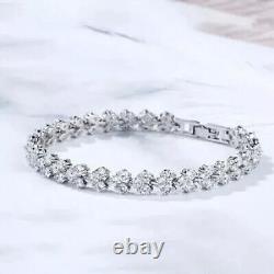 8Ct Round Cut Lab Created Diamond Women's Tennis Bracelet 14K White Gold Plated