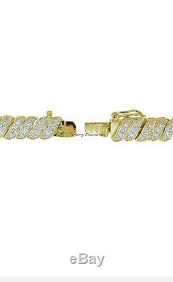 8.00 CT Diamond Round-Cut Tennis Bracelet 7.50 14K Yellow Gold Over