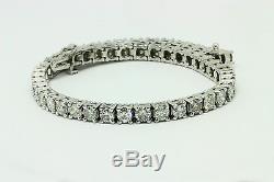 8.00 ct round cut white gold 14k diamond tennis bracelet E SI1 NOT ENHANCED
